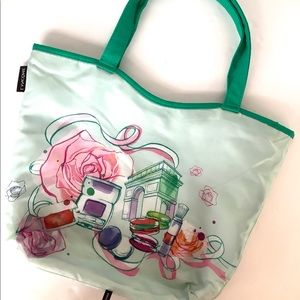 Lancôme Mint Green Floral Tote